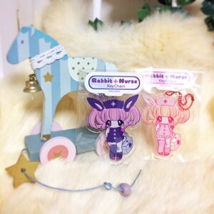 Rabbit Nurse Keychain Pink