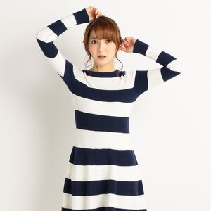 LIZ LISA Thick Stripe Dress Navy