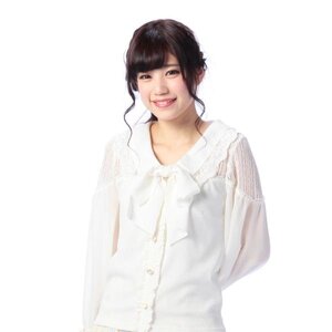 LIZ LISA Rib Cut Collar Top White