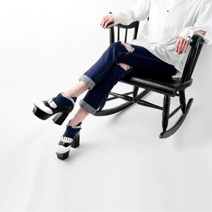 ERIMAKI SOX Sailor Collar Socks Navy