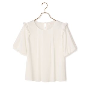 LIZ LISA Tucked Chiffon Blouse White