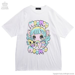 LISTEN FLAVOR x Yurie Sekiya MogMog Girl Collab T-Shirt White