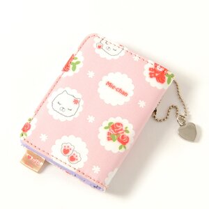 Flower Pattern Mie-chan Folding Pass Case Pink