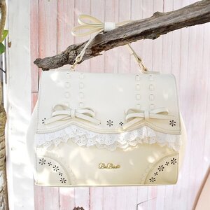 LIZ LISA Frilly Lace 3-Way Bag White