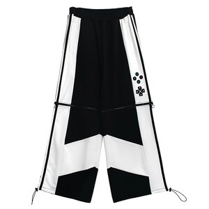 LISTEN FLAVOR Gaming 2-Way Jersey Pants White x Black