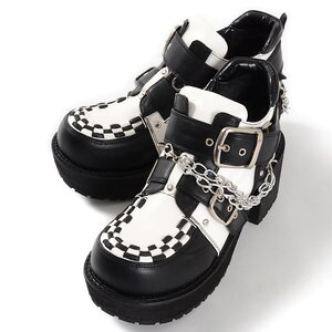 YOSUKE USA Platform Shoes Black & White 24.5