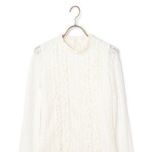 LIZ LISA Long-Sleeve Lace Top White