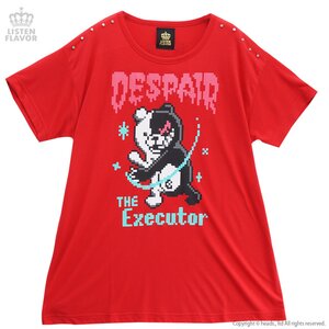 LISTEN FLAVOR Danganronpa 8-Bit Monokuma Cutsew T-Shirt Red
