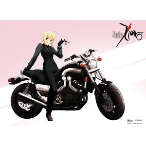 Fate/Zero Saber On Motorcycle Fabric Poster