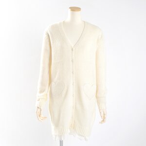 E Hyphen World Gallery BonBon Fuwa Fuwa Heart Cardigan Off-White
