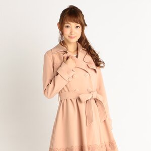 LIZ LISA Lace Detail Trench Coat Pink