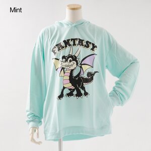 Listen Flavor Fantasy Dragon Mini Fleeced Big Hoodie With Side Pockets Mint