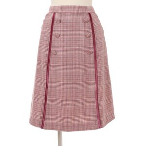LIZ LISA Scalloped Checkered Skirt Pink