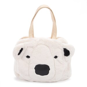 FLAPPER Bear Face Tote Ivory