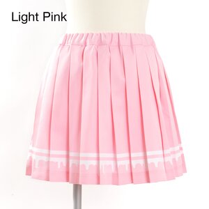 LISTEN FLAVOR Melty Line Pleated Skirt Light Pink