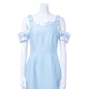 Swankiss Heart Cut-Out Mid-Length Strap Dress Sax