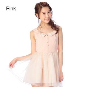 LIZ LISA Shell Embroidered Dress w/ Official LIZ LISA Shop Bag Pink