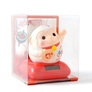 Light-activated Happy Maneki Monkey White