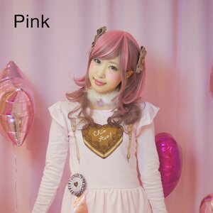 KOKOkim Fall in Chocolate Cake Long-Sleeve Dress Pink M