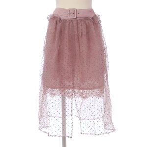 LIZ LISA Sheer Polka Dot Skirt Pink
