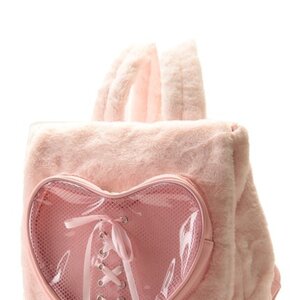 Swankiss Heart Pocket Fur Backpack Pink