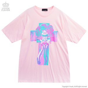 LISTEN FLAVOR x Yummy! Injection Nurse-chan Collab T-Shirt Light Pink