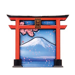 Souvenir Japan Wood Magnet Collection Mt. Fuji (Torii)