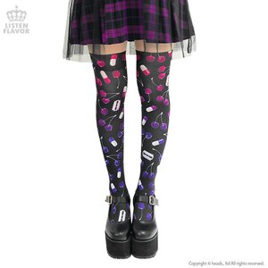 LISTEN FLAVOR Cherry Knee-High Socks