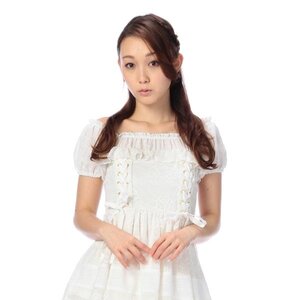LIZ LISA Lace Ribbon Top White