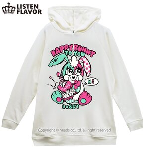 Kurebayashi Haruka x LISTEN FLAVOR Happy Bunny-chan Hoodie Off-White