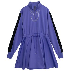 LISTEN FLAVOR Sleeve Line Jersey Dress Purple