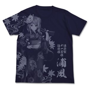 Kantai Collection -KanColle- Yukata Urakaze All-Over Print Navy T-Shirt M