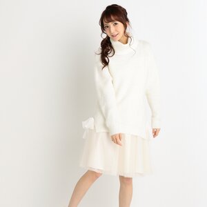 LIZ LISA Pleated Skirt x Knit Top Two-Piece Dress White
