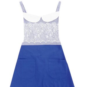 pink trick Lace Overlay Striped & Solid Color Apron