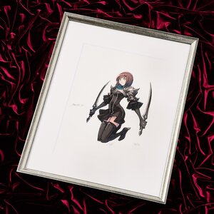 Terra Battle Character Art Amazora Lithograph w/ Frame