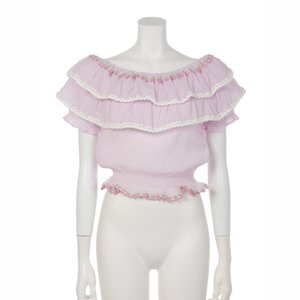 Swankiss Frilly Rococo Top Pink