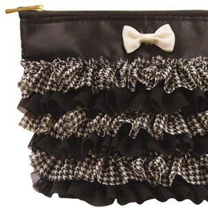 pink trick Frilly Spacious Pouch Black x Black