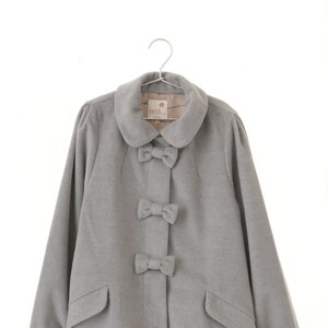 earth music&ecology Ribbon Line Coat Light Gray Mixture S