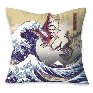 Monster Hunter Ukiyo-e Cushion Collection Rathalos & Rathian x Fugaku