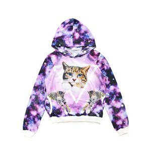 ACDC RAG Galaxy Cat Hoodie Regular Fit w/ Raised Nap