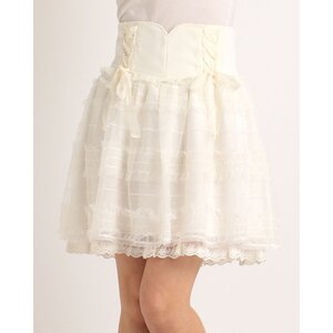 LIZ LISA Laced Up Skirt White