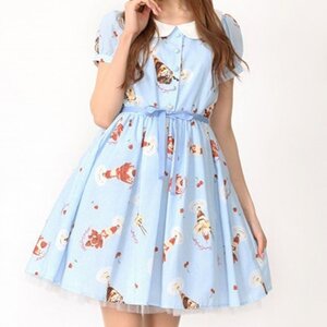 Ank Rouge Sweet Parfait Puff Sleeve Dress Blue