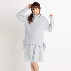 LIZ LISA Pleated Skirt x Knit Top Two-Piece Dress Blue