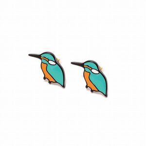 Lilou Bird Epoxy Earrings Kingfisher
