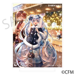 Snow Miku x Hirohako Silver-backed Acrylic Plate Hakodate Art by Kimidori Hana [Pre-order]
