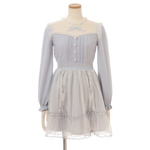 LIZ LISA Ribbon Embroidered Dress Blue