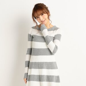LIZ LISA Thick Stripe Dress Gray