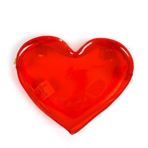 FLAPPER Heart Vinyl Shoulder Bag Red