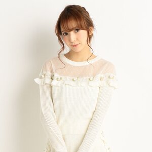 LIZ LISA Flower Knit Shirt White