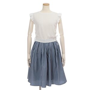 LIZ LISA Knit Top & Stripe Skirt Dress White